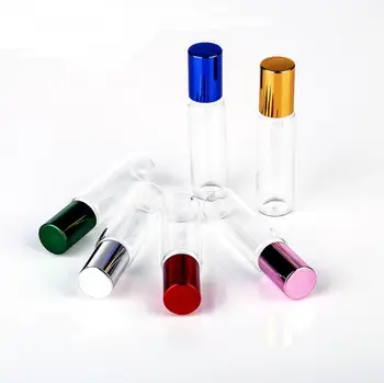 

1200pcs/Lot 10ml Clear Glass Roller Bottles with Glass Roller Balls Aromatherapy Perfumes Lip Balms Roll On Bottles SN388