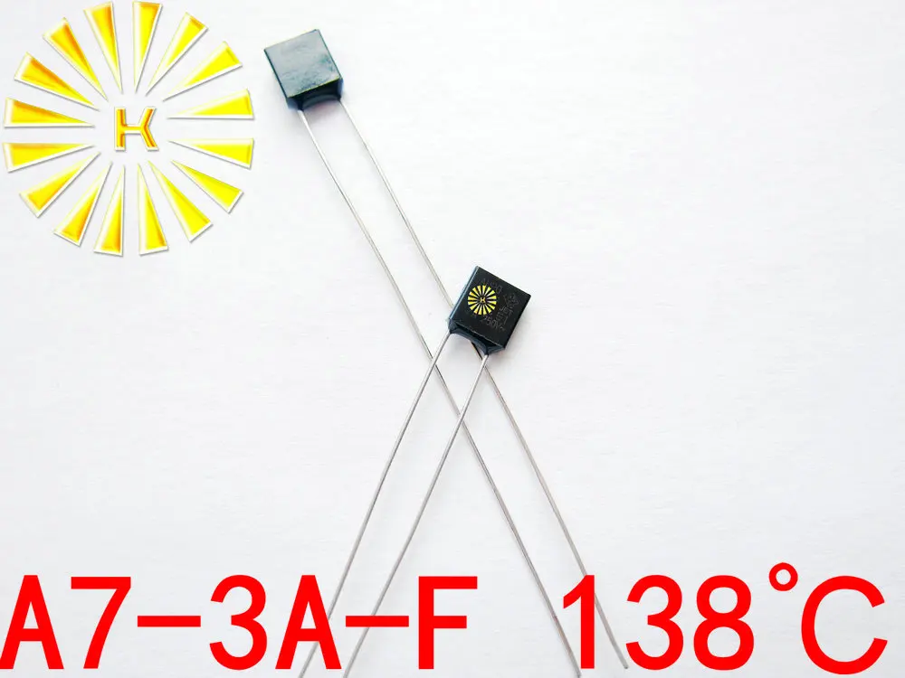 

100% Original A7-3A-F 138 degree Thermal Cutoff RH138 Thermal-Links 3A 250V Black Square Temperature Fuse x 100PCS FREE SHIPPING