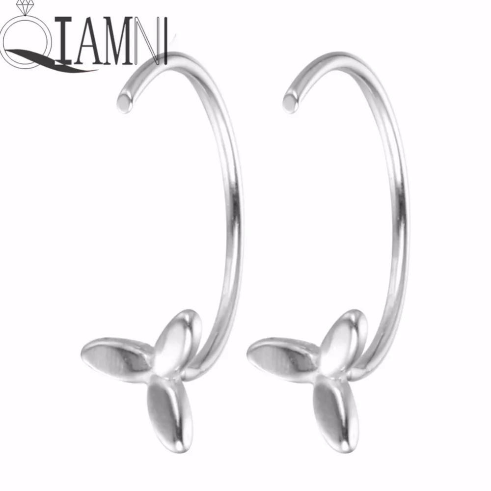 

QIAMNI 925 Sterling Silver Unique Leaves Branch Stud Earrings for Women Girls Pendientes Charm Christmas Party Jewelry Gift