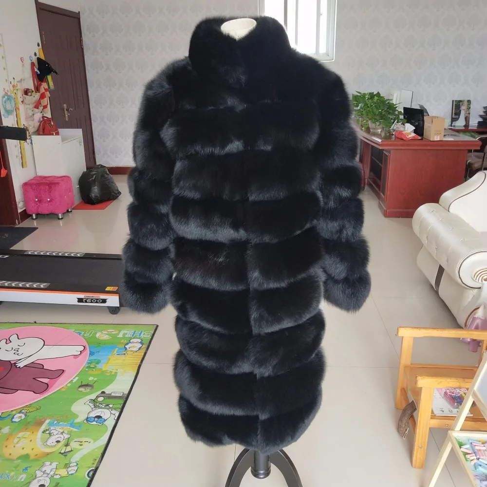 Новый бренд шуба из натурального Лисьего меха длинные зимние теплые пальто