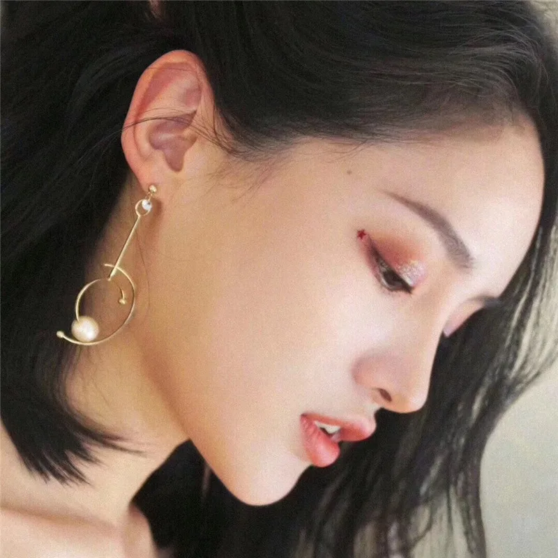 

2019 Fashion Dangle Drop With Acrylic Pearl Earrings For Women's Korean Bohemian Boho Hanging Jewelry Earings Beautiful Female