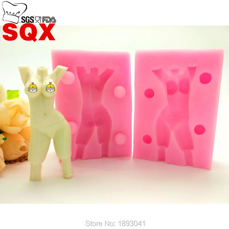 

Beautiful sexy girl model shape silicone mold, soft ceramic DIY tools, silicone embossing mold, cake decorating tool LH35