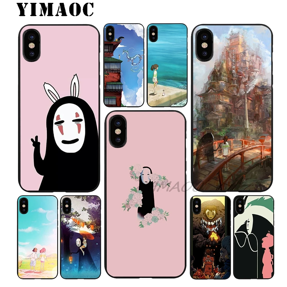 

YIMAOC Spirited Away No Face Soft TPU Black Silicone Case for iPhone X or 10 8 7 6 6S Plus 5 5S SE Xr Xs Max