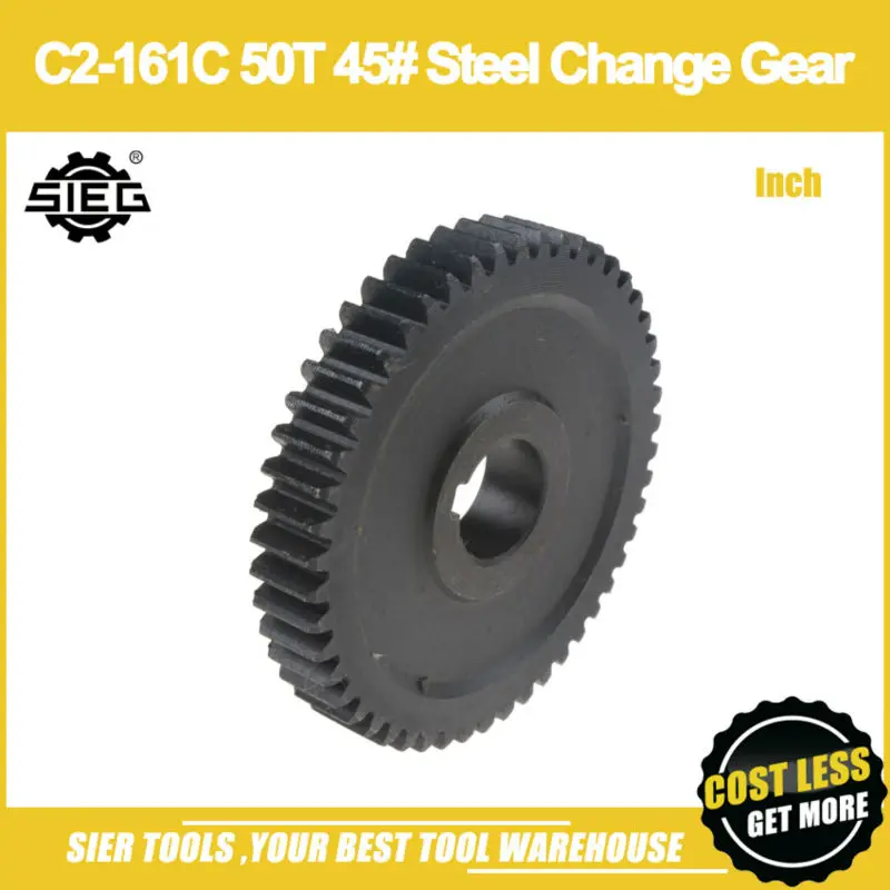 

Free Shipping!/C2-161C Inch 50T 45# Steel Change Gear/SIEG C2/C3 M1 50T Change Gear/Inch Type
