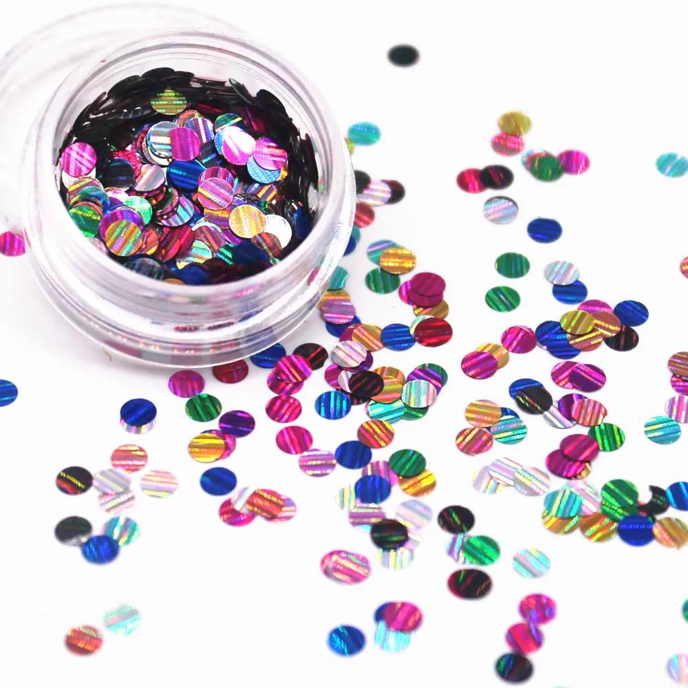 

New Thin Round Glitter Laser Nail Art Glitter Dust 3d Slice Paillette Sheet Tips Decorations