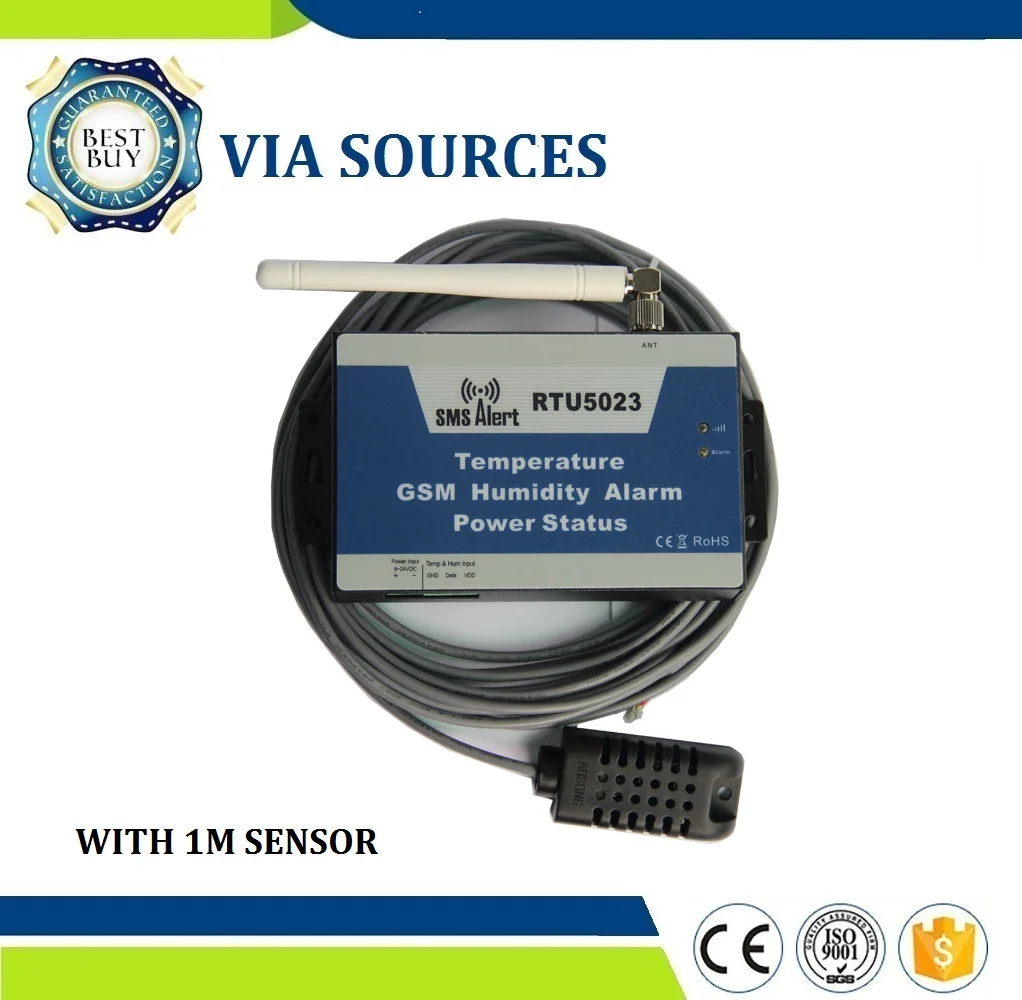 RTU5023 + 1 м Детектор Бесплатная доставка GSM SMS монитор питания сигнализация