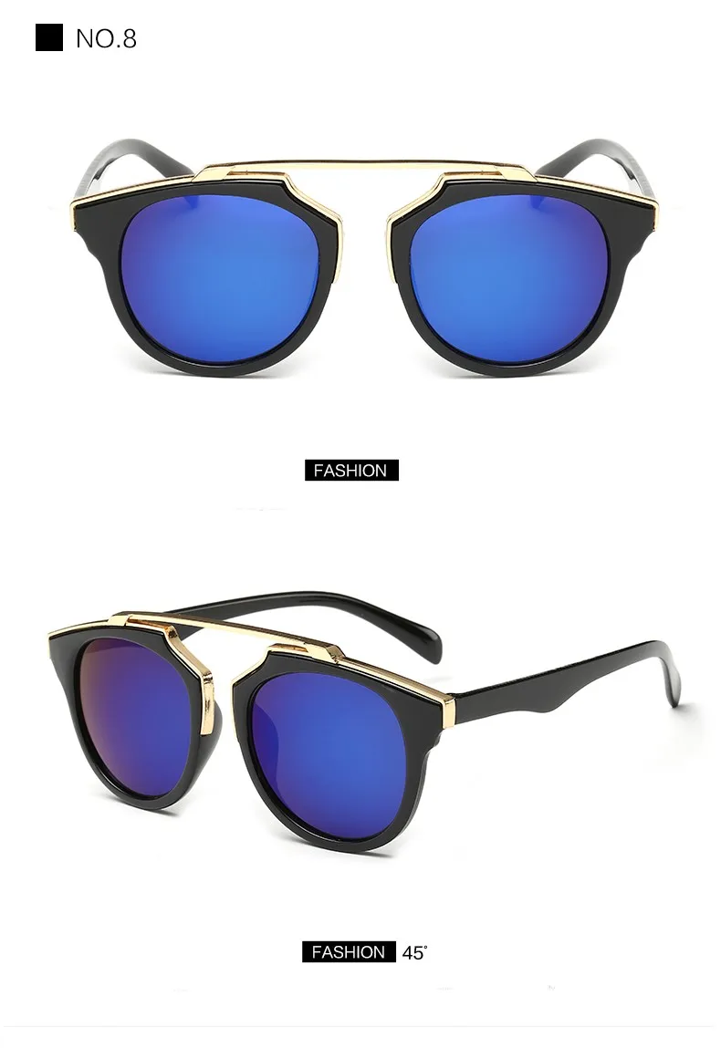Фирменная обувь в стиле ретро; Круглый Для мужчин солнцезащитные очки Для женщин трендовые Цвет пленка Для мужчин очки для Для женщин UV400 очки Oculos Gafas De Sol Feminino