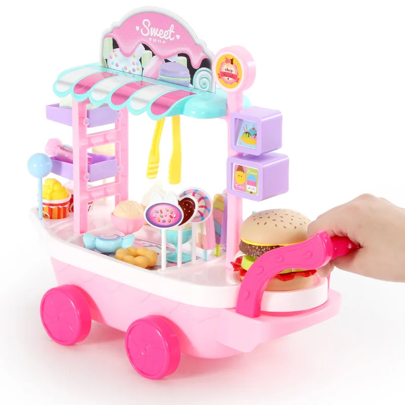 

Pretend MINI Play Kitchen Toys For Children Mini Ice cream Candy Cart House Car Rotatable Toy For Girl 2-10 years old