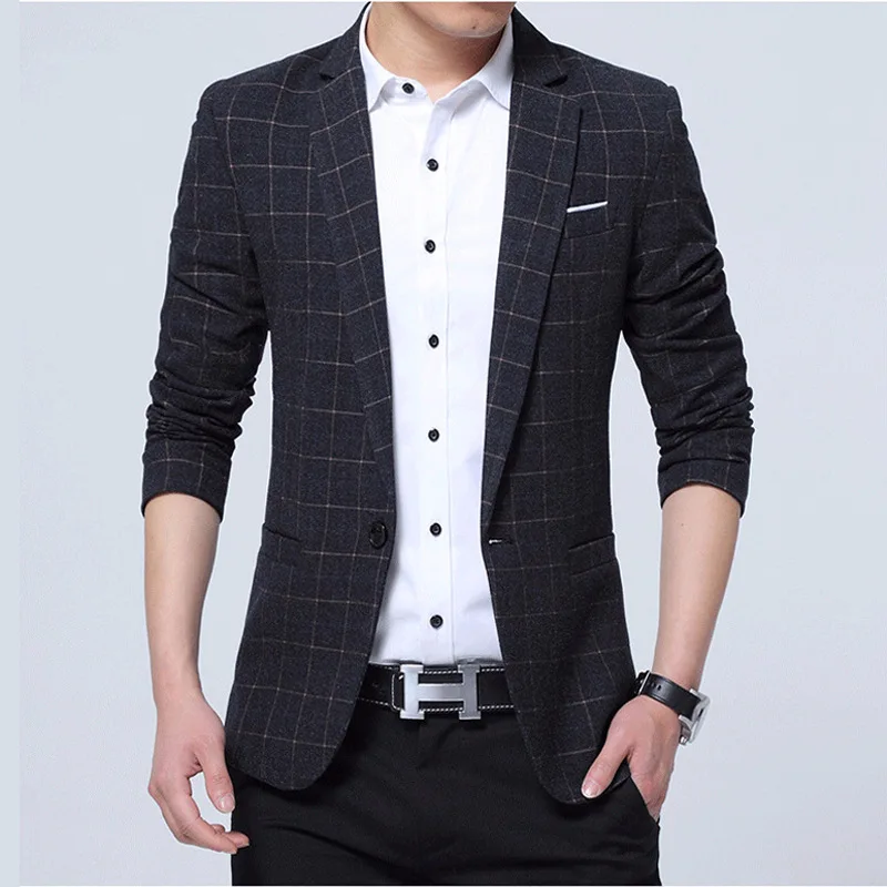

2019 Spring and Autumn New Men's Casual Small Suit Slim Business Jacket Men Casual Single Button Mens Suits Blazer Fashion Coat