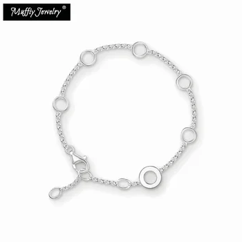 

Basic Link Bracelet Chain With Round Charm Carrier,Europe Style Fashion Jewelry Gift For Women In 925 Sterling Silver,Fit Charms
