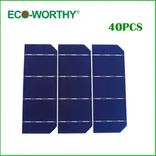 40pcs 6×2 Mono Solar Cell A Grade 156mm Monocrystalline Photovoltaic Solar Cell DIY 12V Solar Panel for Phone Charger