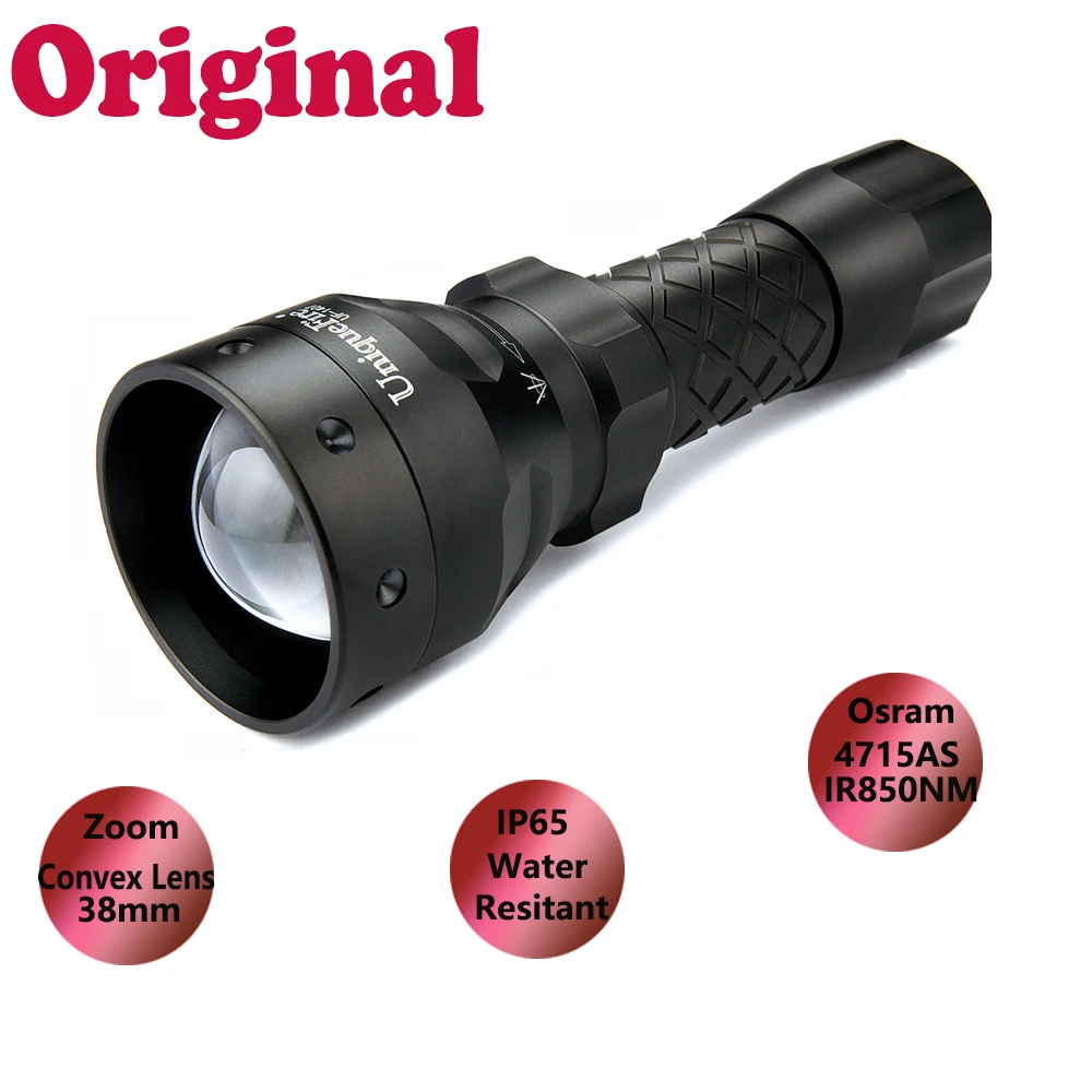 UniqueFire Night Vision Flashlight Torch With 4715S IR 850nm Led 3 Mode Adjustable Focus Lens