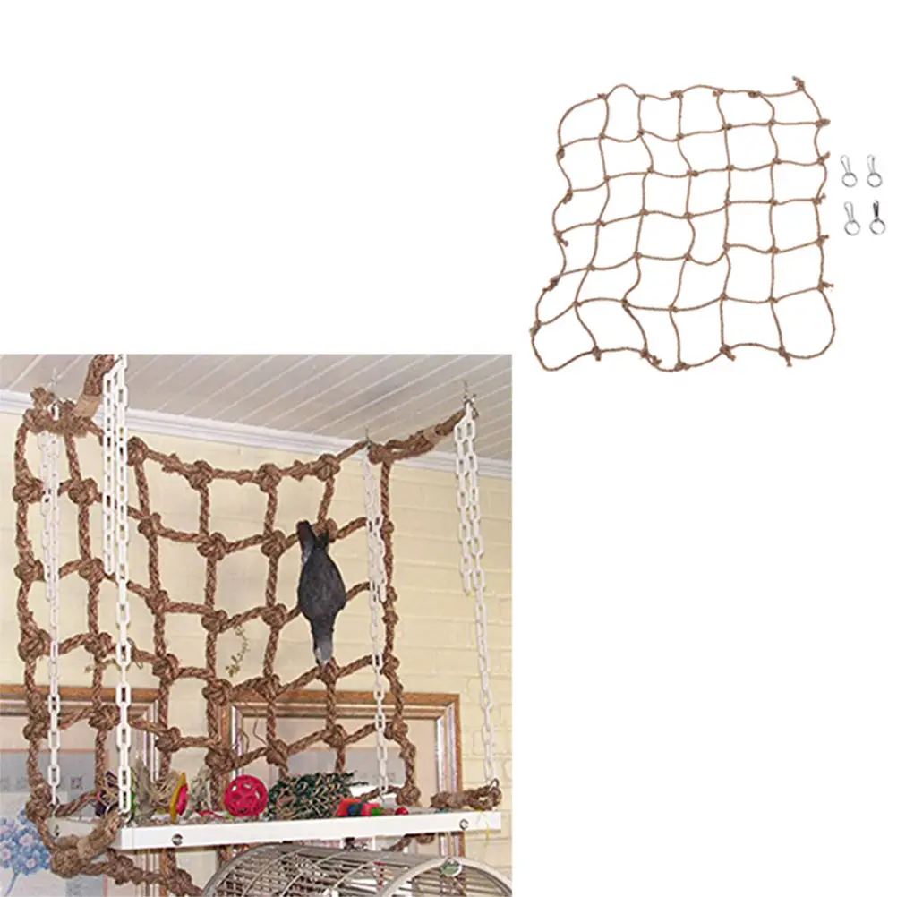 

Parrot Bird Cage Toy Game Hanging Rope Climbing Net Swing Ladder Parakeet Budgie Macaw Play Gym Toys Pet Supplies