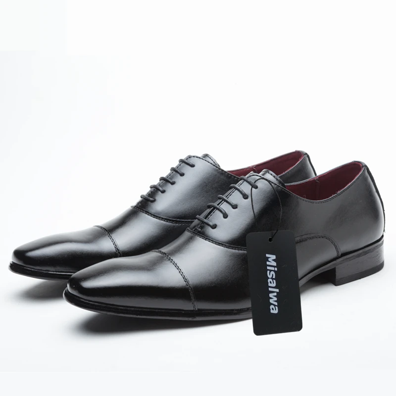 Misalwa/классические туфли-оксфорды с закрытым носком для формального платья; обувь для интервью; деловая офисная обувь для мужчин; кожаные