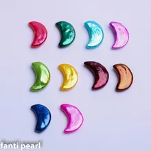  10 Pcs Loose Pearl Crescent Moon Shape Frenshwater Pearl Baroque Fireball Dyed Mixed Color Beads for Gift  For DIY no oyster