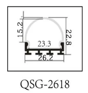 RA-2618; светодиодный 1 м длинный светодиодный алюминиевый профиль(анодированный серебристый цвет) с крышкой ПК; для гибких светодиодный или жестких светодиодных полос