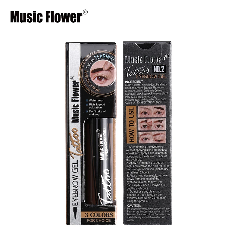 Music Flower бренд глаз макияж бровей Гель Водонепроницаемый оттенок брови, крем, Длительное Действие, тонированные тату натуральные быстросохнущие