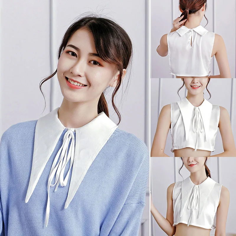 

Women Fake Collar Bowknot Adjustable Detachable Half Shirts for Matching Tops HSJ88
