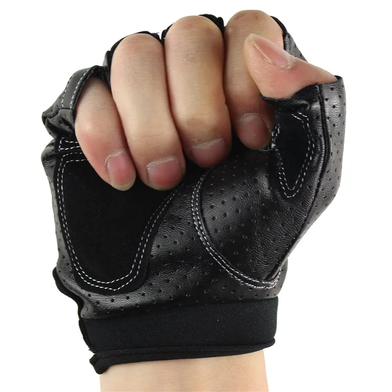 Спортивные перчатки на полпальца для мужчин, искусственная кожа, для тренажерного зала, для тяжелой атлетики, митенки без пальцев, тактические перчатки для мужчин и женщин, спортивные варежки