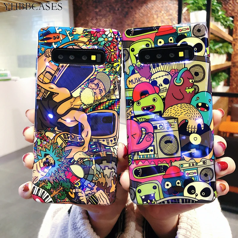 YHBBCASES для Samsung Galaxy S10 Plus S10e мягкий чехол с мультяшным рисунком Blu-Ray S8 S9 Note 8 9 IMD