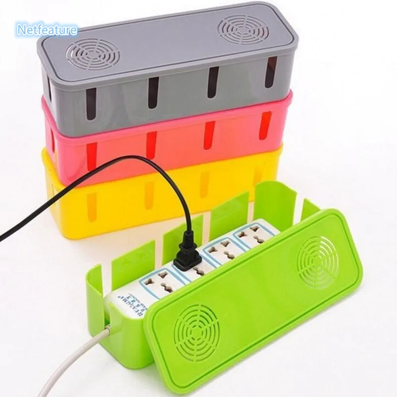 

Household Plastic Box Large Capacity Power Cord Socket Storage Box Heat dissipation Hole Cable Electric Wire Finishing Case