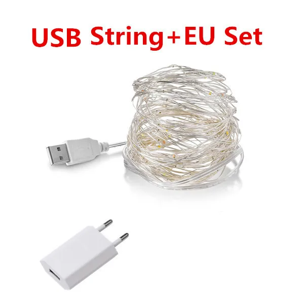 Дистанционное управление с регулируемой яркостью USB светодиодные гирлянды 10 м 100