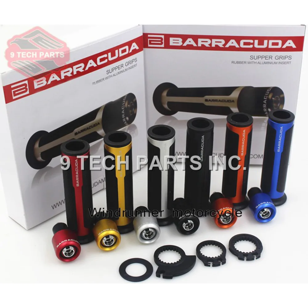 

Universal 22mm Street & Racing Moto BARRACUDA Grips kit with Bar end CNC 7/8'' Motorcycle Handle bar CAPS / Handlebar Grip Kit