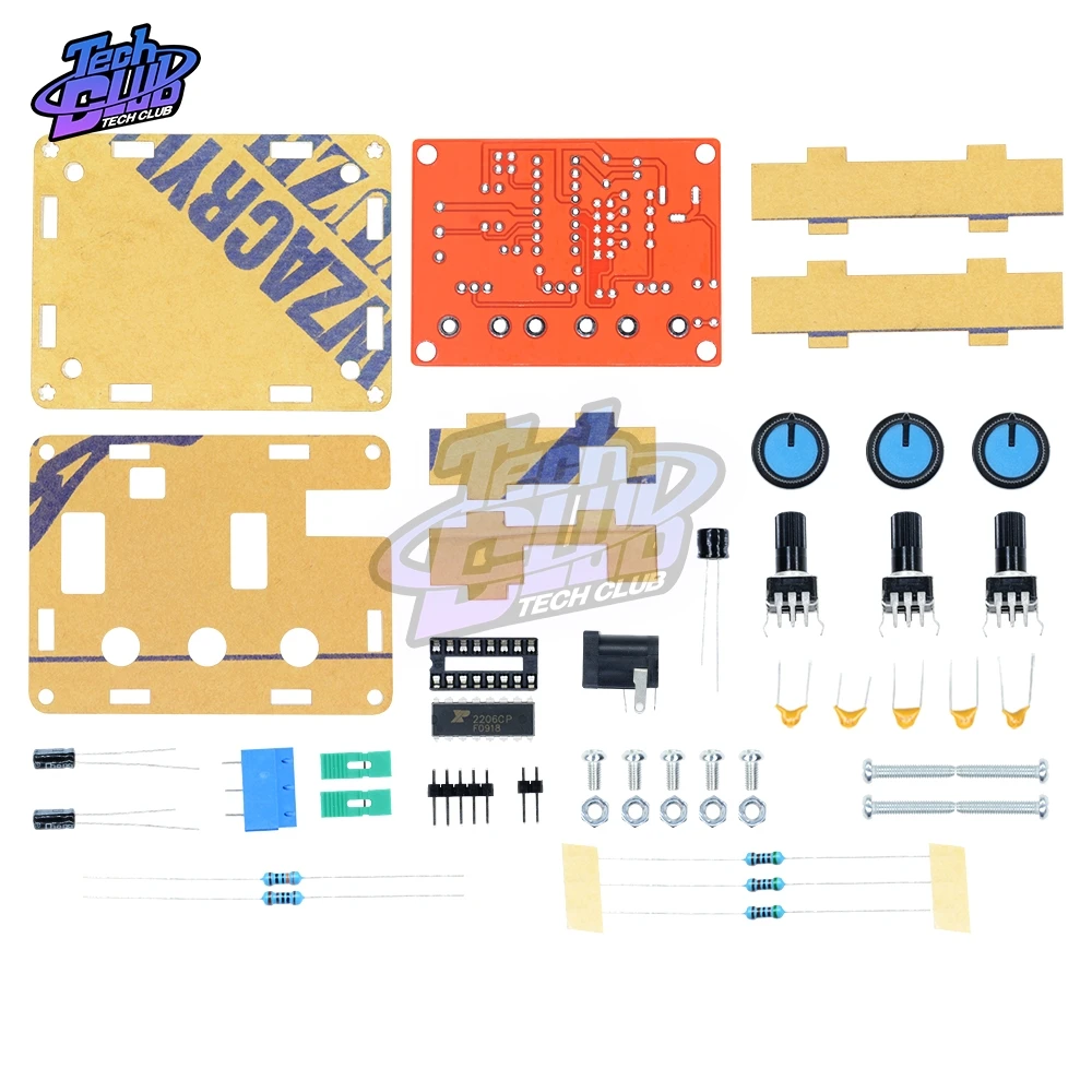 XR2206 генератор сигналов DIY Kit синус/треугольник/квадратный выход 1 Гц-1 МГц генератор сигналов Регулируемая амплитуда частоты