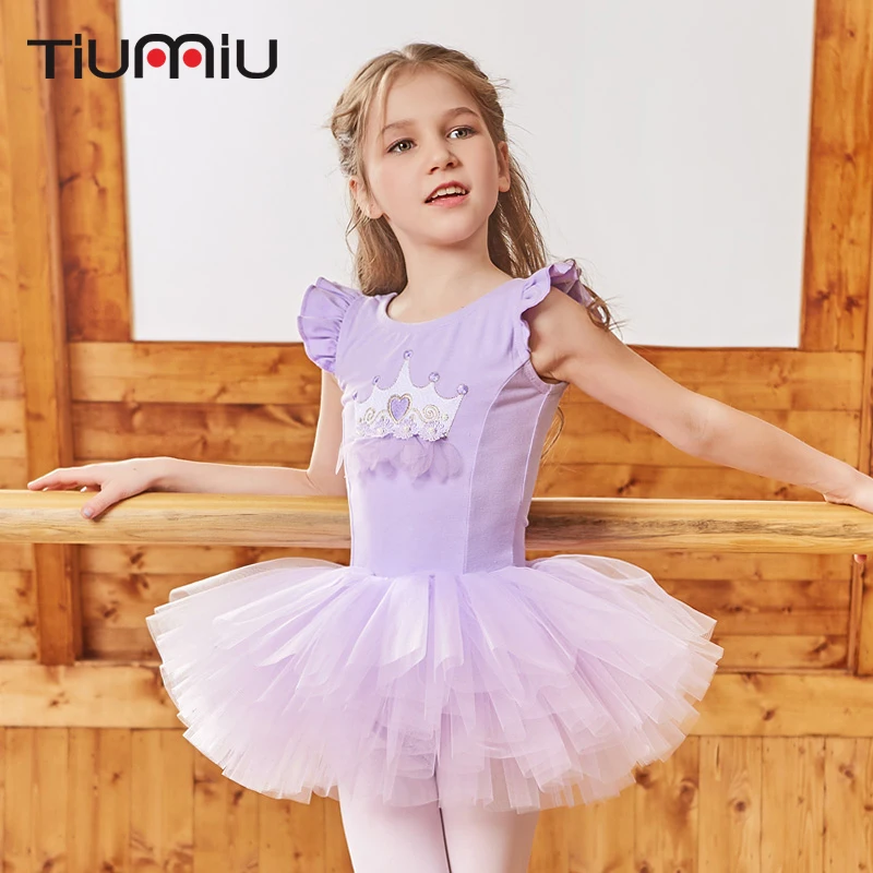 

High Quality Girls Ballet Dance Dress Summer Sleeveless Stage Dance Wear Dress Children Ballet Competition Dancewear Sling Dress