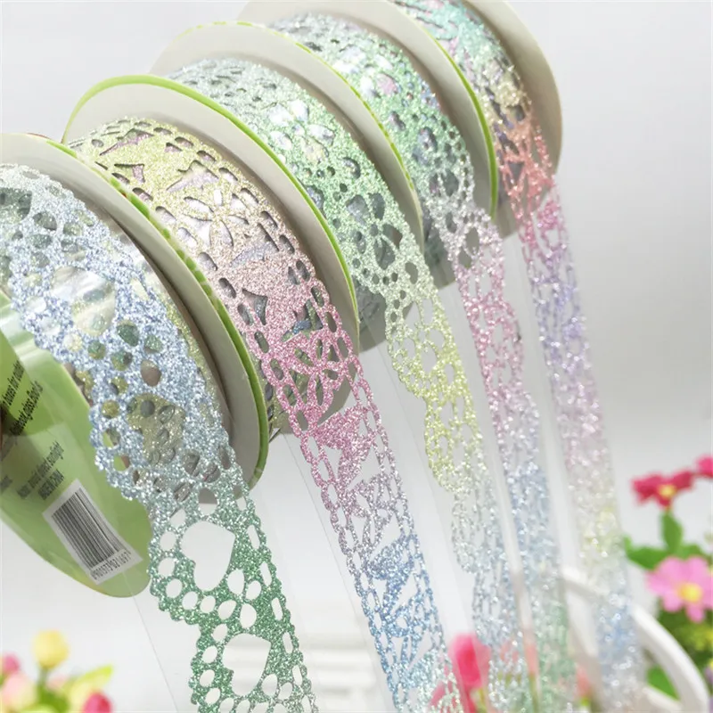 

1pc 1.8cm Width 1m Length Lace Tape DIY Handmade Ribbon Craft Multicolor Ribbon Sticker for Gift Cartoon Decoration TS1947