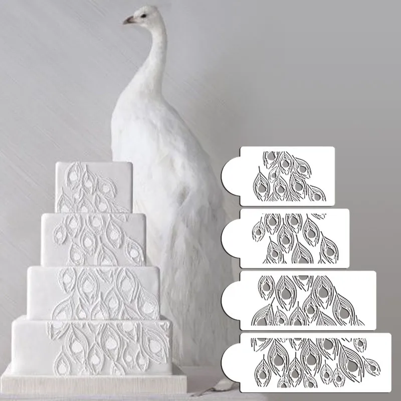 DIY Peacock Cake Stencil Set, Cake Side Stencil, Stencil for cake