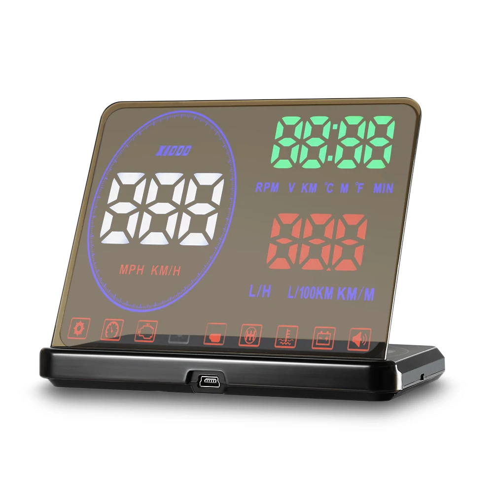 

M9 5.5 Inch HD Screen HUD Head Up Display Multi-Color Design Driving Distance Measurement Automatic And Manual Brightness