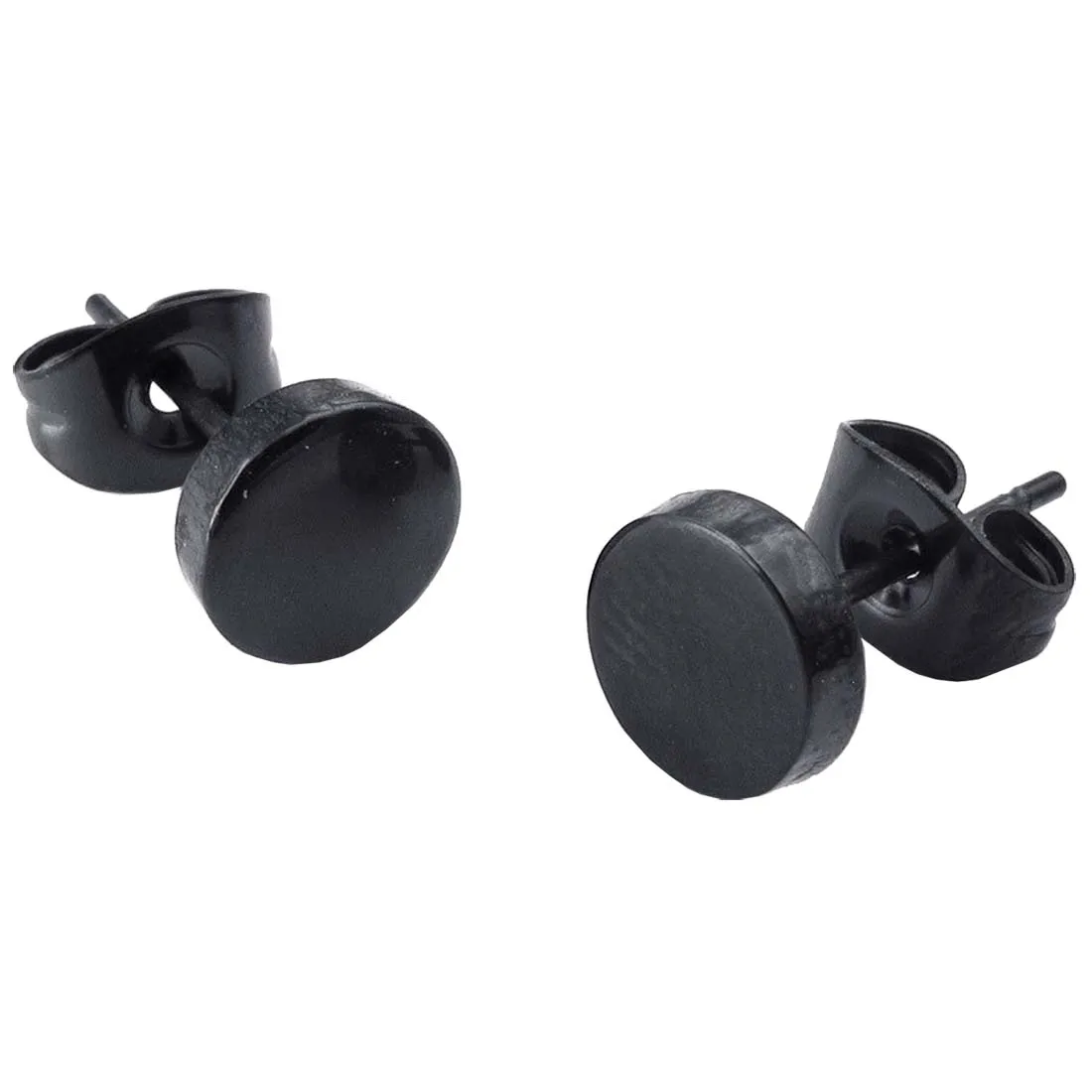 

Jewelry Men's Earrings - 5mm Round Ear Studs, 2pcs (1 Pair) - Stainless Steel - for Men - Color Black - With Gift Bag