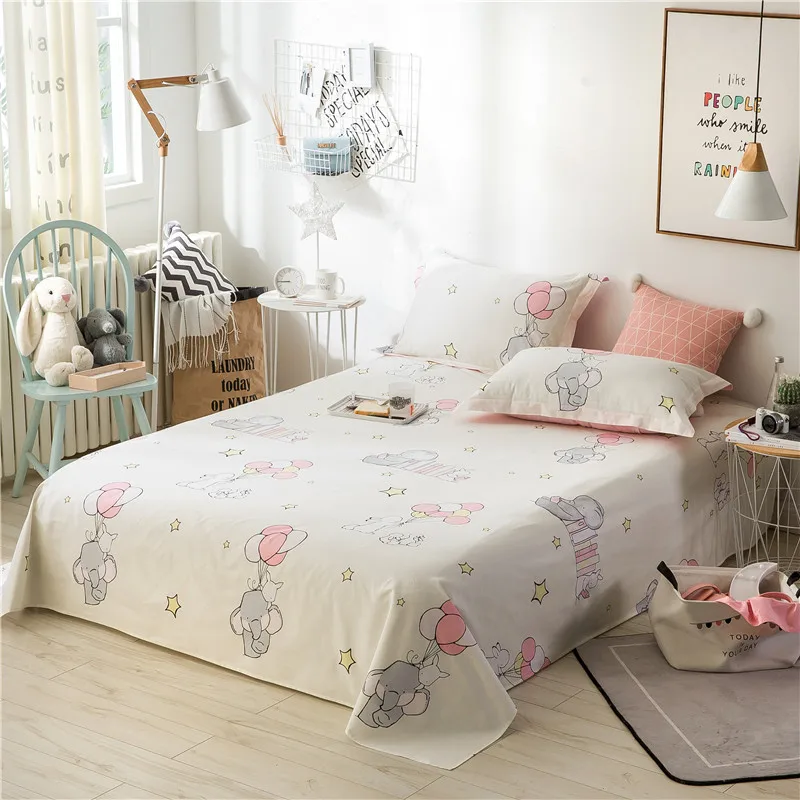 

Cartoon Baby Elephant Balloon Pattern Cotton 3Pc On Sale Home Textile Bed Sheet Set Bedding Fitted Sheet Fitted Sheet Pillowcase