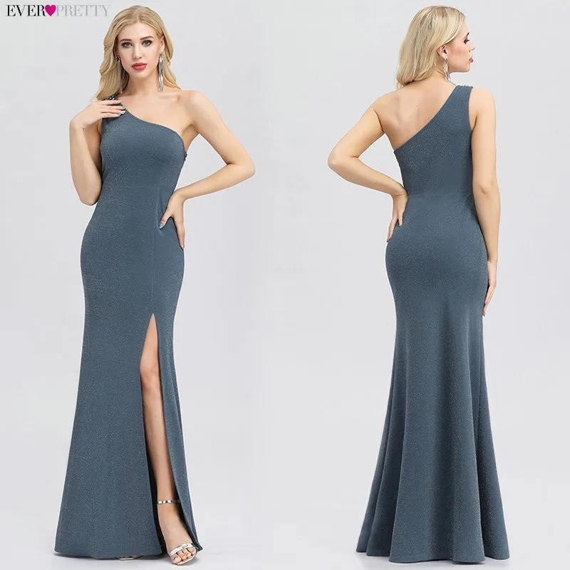 Plus Size Evening Dresses Long Ever Pretty New Dusty Blue Sleeveless V-neck Cheap Summer Formal Gowns Robe Soiree Dubai