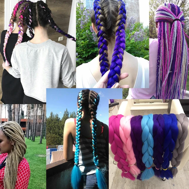 VERVES Braiding Hair one piece 82 inch Synthetic Kanekalon Fiber braid 165g/piece pure color crochet Jumbo Braid Hair Extensions -