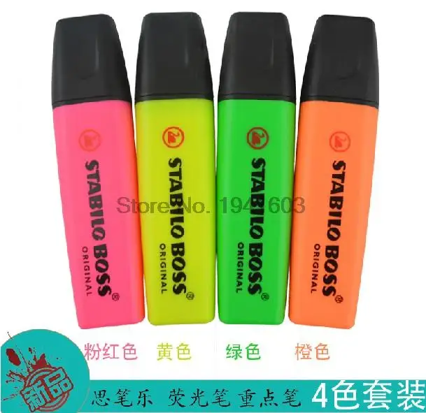 STABILO BOSS NEON Highlighter Yellow Green Pink Orange Magenta x5 Pens 