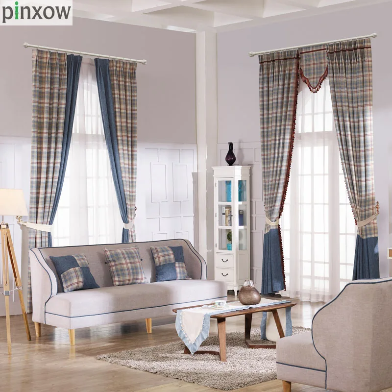 Luxury Scotland Curtains For Living Room Thick Plaid Drapes For