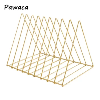 

Nordic Simplified Two-Color Desktop Triangulation Shelf Bookshelf Storage Rack Metal Storage File Finishing Rack