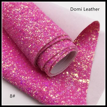 

(DM6072) Shiny Chunky Glitter Fabric White Pink Glitter Fabric For Hairbows