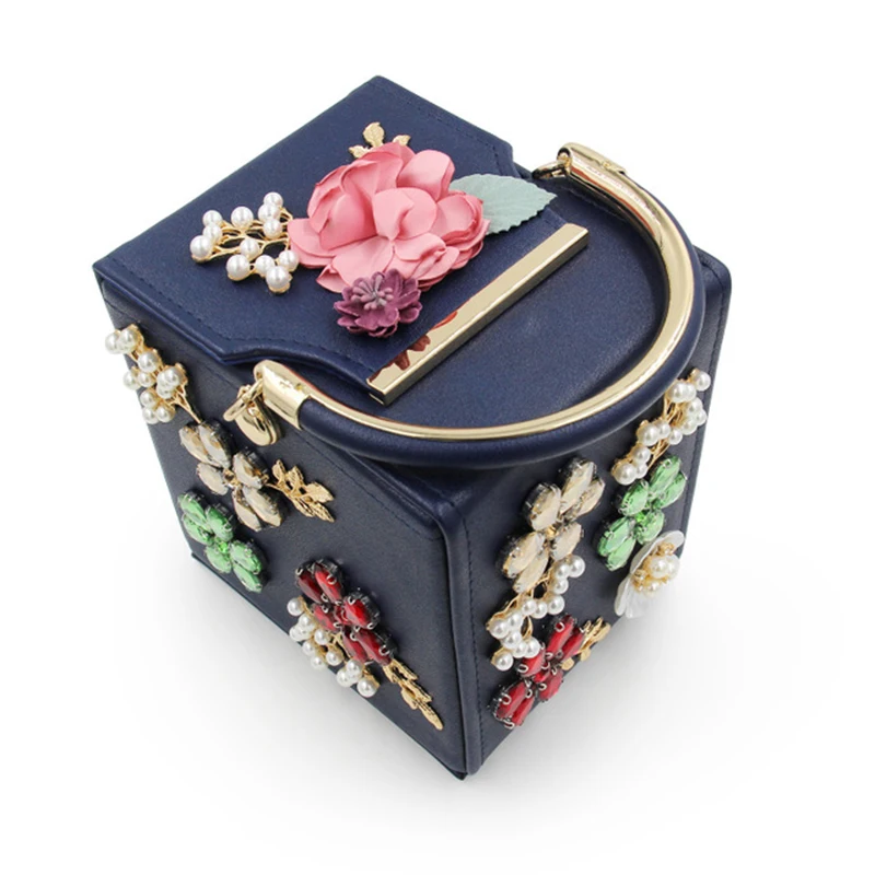 

RURU Monkey Women Evening Bags Diamond Floral Small Square Light Handbags Simulation Casual One Shoulder Shoulder Women Bags
