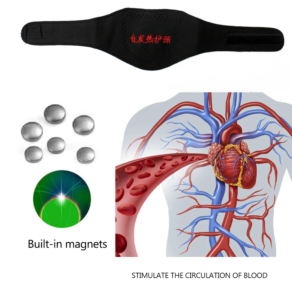Поддержка шеи 1 шт. терапевтические магниты на ремень Бандаж с турмалином самонагревающийся магнит для шеи шейный пояс с турмалином