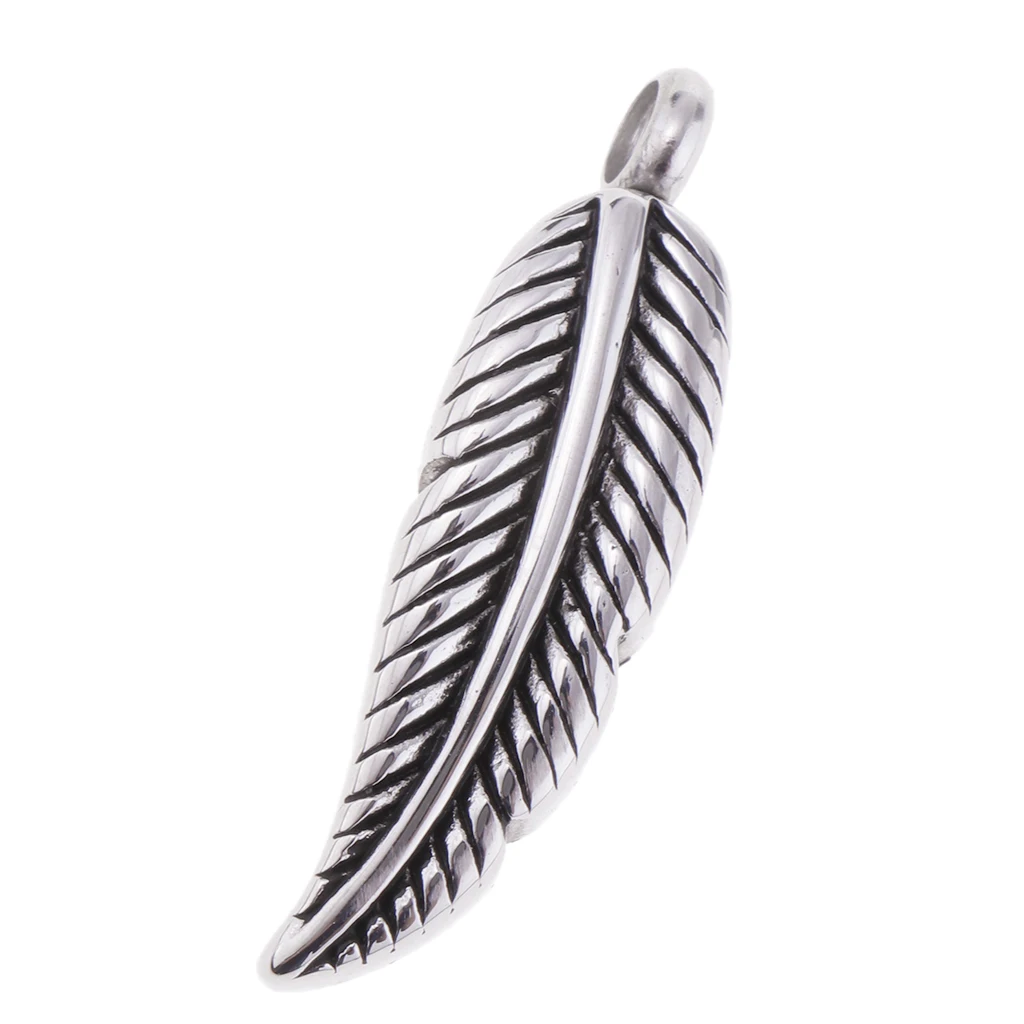

Vintage 3D Leaf Feathers Bohemian Urn Pendant Memorial Ash Keepsake Cremation Holder for Jewelry Craft