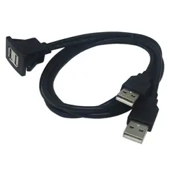 USB2.0 заподлицо кабель 1 M/2 M двойное/один usb-порт расширение флеш приборной панели кабель для монтажа на панели цифровой потребляют кабель