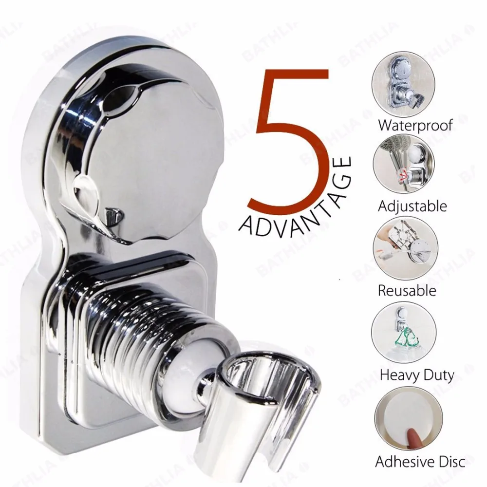 Movable Bathroom Shower Head Holder ABS Plastic Suction Absorb Shower
