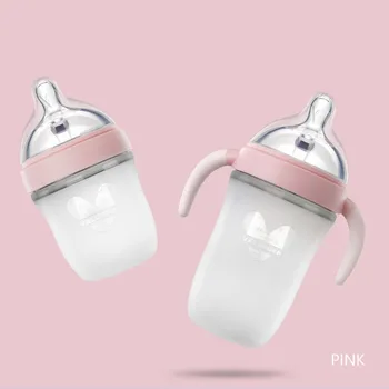 

VALUEDER Silicone Bottle Newborn Wide Diameter With Handle Straw Baby Anti-fall Broken Milk Bottle 2019 New Free Shipping