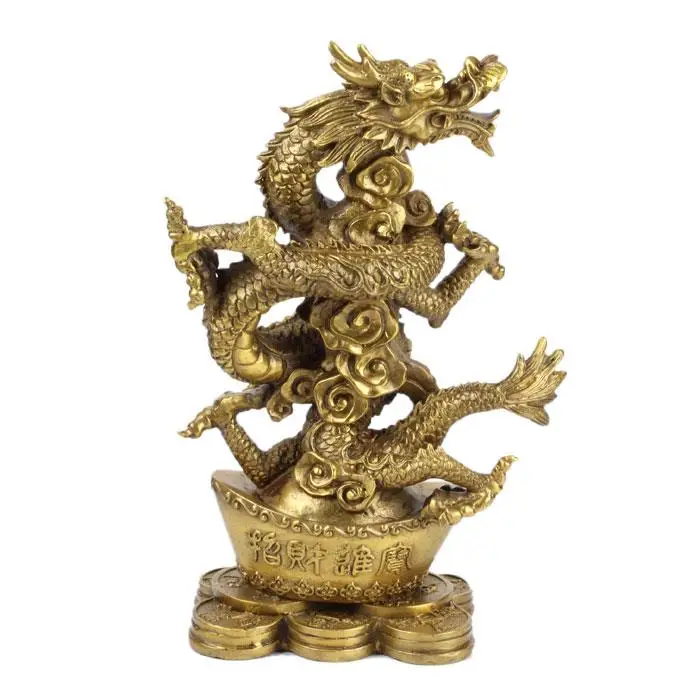 

Bronze statue copper ingot dragon decoration lucky evil lilliputian