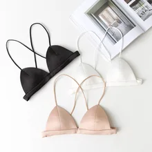 Удобный беспроводной бюстгальтер танки перекрещивающиеся ремни кроп топ кружева небольшой бюст бюстгальтер без бретелек бюстгальтер сексуальное женское белье женский жгут жилет