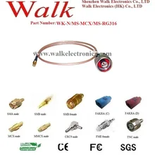 Штекер mcx n male кабель RG316, n mcx кабель RG316, mcx кабель со штыревым разъемом