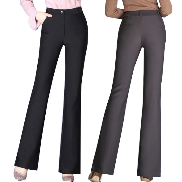 high rise black work pants